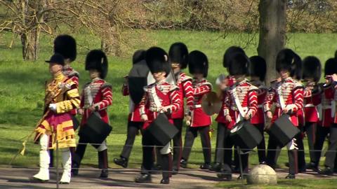 Members of the armed forces take part in Prince Philip's funeral