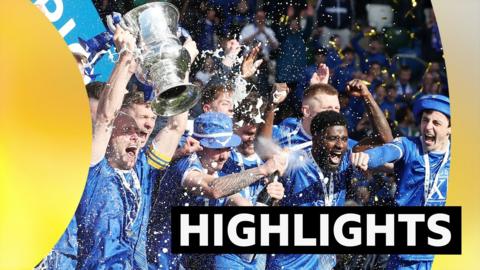 Dungannon Swifts celebrate their Irish Cup success