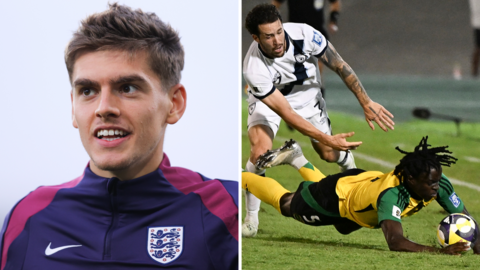 Tom Fellows in England U21s training and Tyreece Campbell in action for Jamaica against Guatemala 