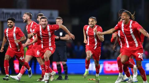 Leyton Orient celebrate winning