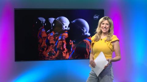 Jenny on the Newsround set