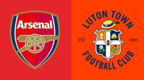 Arsenal v Luton crests