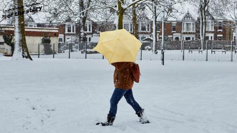 Walking through snow