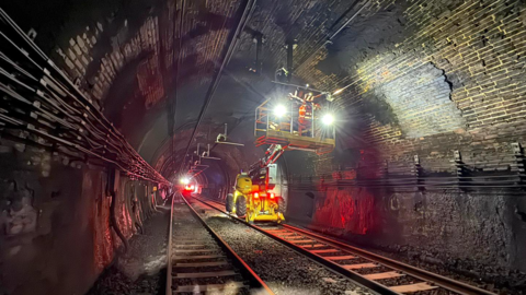 Inside the Severn Tunnel which will be closed for 16 days