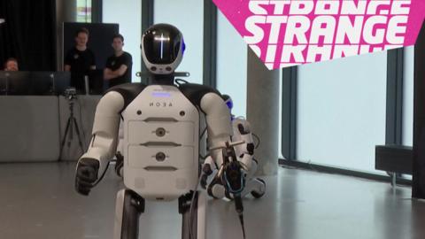 A robot and the strange logo