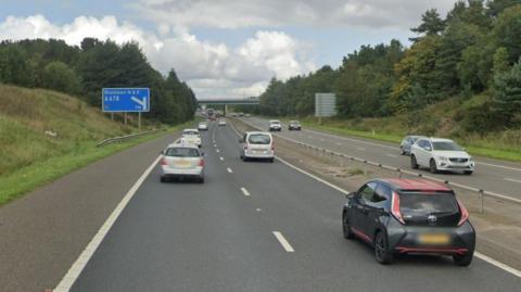 Cars on the M65 near Blackburn