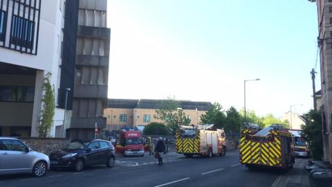 Fire crews at Bristol Royal Infirmary's haematology and oncology centre