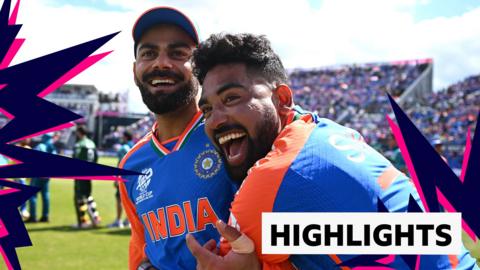 India's Virat Kohli and Mohammed Siraj celebrate