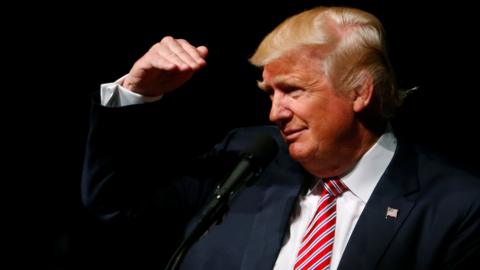 Donald Trump attends campaign event at Briar Woods High School in Ashburn, Virginia, August 2, 2016