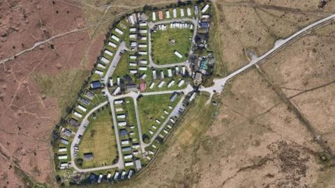 Ariel view of Dobrudden Caravan Park in Baildon 