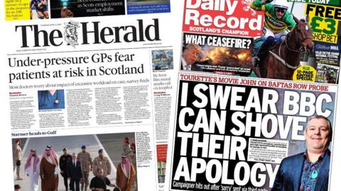 The Herald and Daily Record front pages