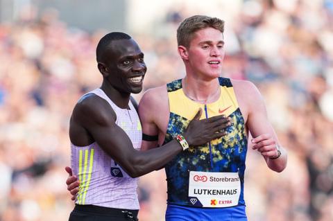 Wanyonyi (left) finished second to Lutkenhaus (right) 