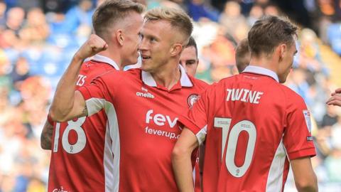 Bristol City celebrate a goal at Sheffield Wednesday