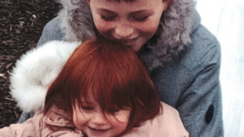 Thomas Connors with his toddler sister Helen