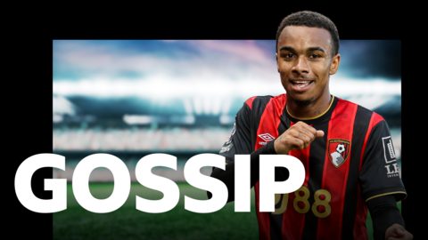 Eli Junior Kroupi behind a gossip graphic