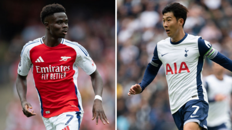 Composite picture of Bukayo Saka and Son Heung-min