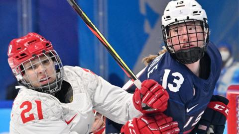 USA v ROC in women's ice hockey