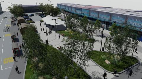 Artist's impression of Shipley Market