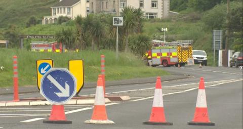 Scene where a woman died after being hit by a police car near Buncrana