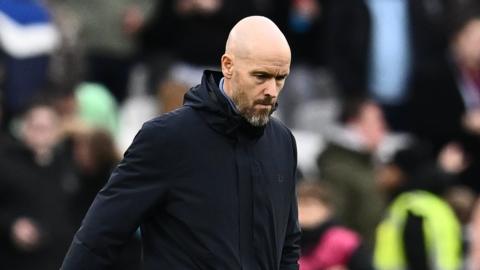 Erik ten Hag looks downtrodden