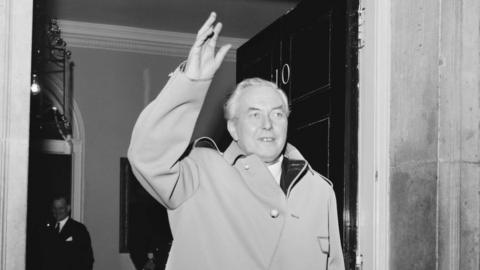 Labour's Harold Wilson, then-prime minister, at 10 Downing Street in 1964