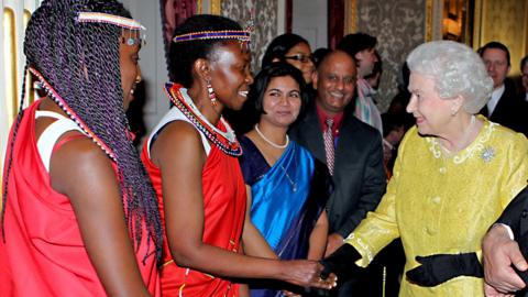 The Queen meets members of the Commonwealth at a reception in 2012