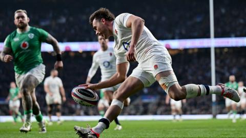 George Furbank scores England's second try