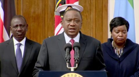 President Uhuru Kenyatta makes an address