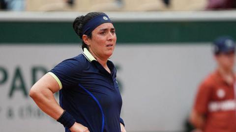 Ons Jabeur in action at the French Open