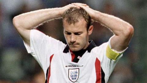 England captain Alan Shearer after losing to Argentina at the 1998 World Cup
