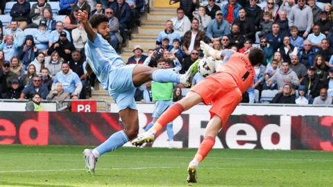 Vladan Kovacevic denies Coventry's Ellis Simms