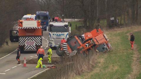 A96 accident scene