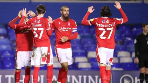 Nottingham Forest celebrate at Coventry