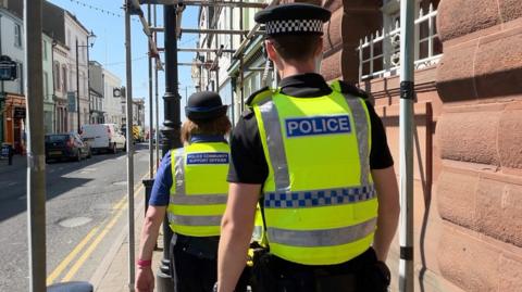 Maryport beat officer on patrol in the town