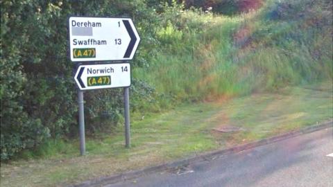 A47 road sign