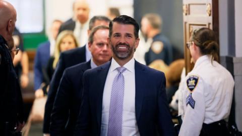 Donald Trump Jr in the courthouse on Monday