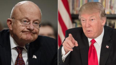 James Clapper and Donald Trump