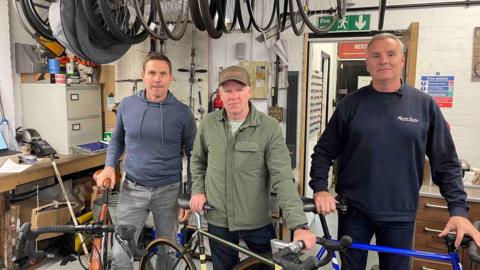 Owners of Mercian Cycles James Knowles, Kevin Devine and Jeremy Murphy