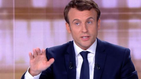 Macron during the debate