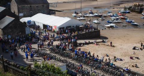 Bike riders at Tenby