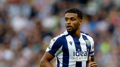 West Bromwich Albion defender Darnell Furlong turns to the side as he runs during the Championship fixture against Portsmouth last weekend