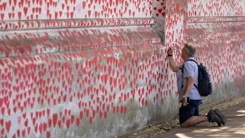 Covid memorial wall in London