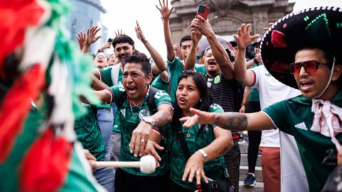 Mexico fans react in Mexico City