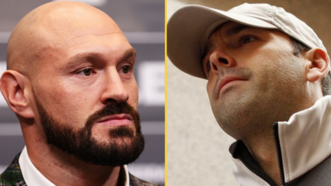 Pictures of Tyson Fury and Daniel Kinahan side by side