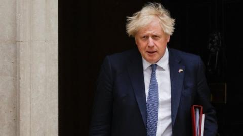 UK Prime Minister Boris Johnson leaves 10 Downing Street in London