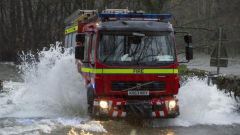 Fire engine in Cumbria