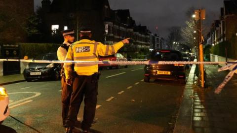 Police in Clapham at scene of alkali attack
