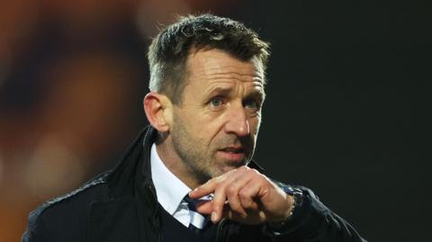 Neil McCann at full-time of Kilmarnock's defeat by Motherwell in the Scottish Premiership