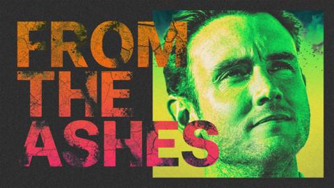 A graphic of Stuart Broad and the words 'From The Ashes'