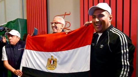 Egypt fans celebrate being awarded the 2019 Africa Cup of Nations hosting